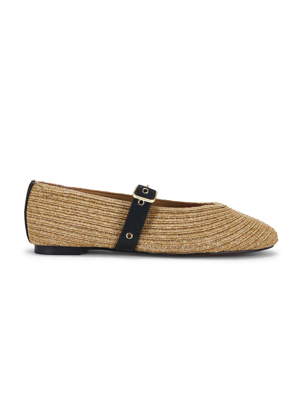 Madewell Raffia Remy Mary Jane Flat in Natural Mult